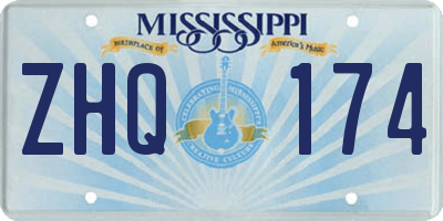 MS license plate ZHQ174
