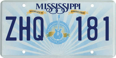 MS license plate ZHQ181
