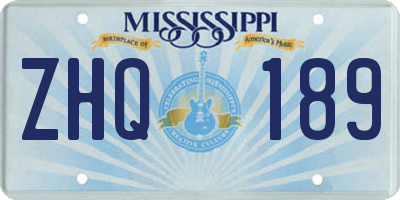 MS license plate ZHQ189
