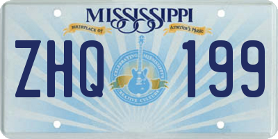 MS license plate ZHQ199