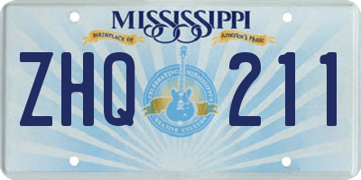 MS license plate ZHQ211