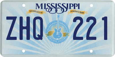 MS license plate ZHQ221