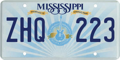 MS license plate ZHQ223