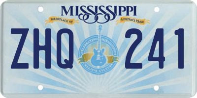 MS license plate ZHQ241
