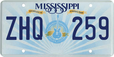 MS license plate ZHQ259