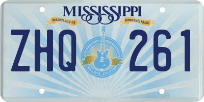 MS license plate ZHQ261