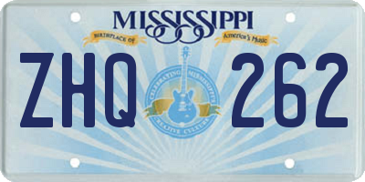 MS license plate ZHQ262