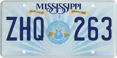 MS license plate ZHQ263