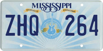 MS license plate ZHQ264