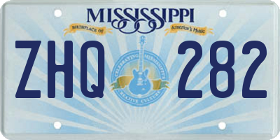 MS license plate ZHQ282