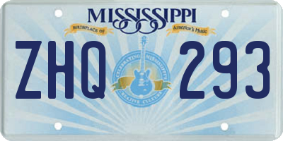 MS license plate ZHQ293