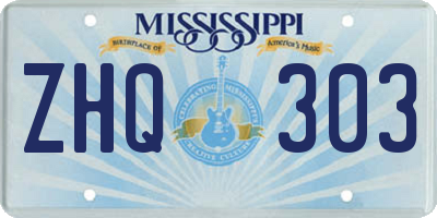 MS license plate ZHQ303