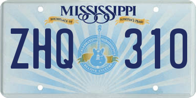 MS license plate ZHQ310
