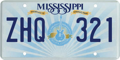 MS license plate ZHQ321
