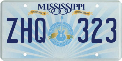 MS license plate ZHQ323