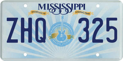 MS license plate ZHQ325