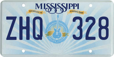 MS license plate ZHQ328
