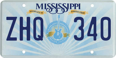 MS license plate ZHQ340