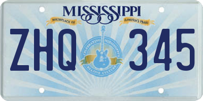 MS license plate ZHQ345