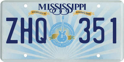 MS license plate ZHQ351