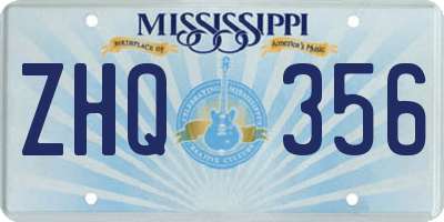 MS license plate ZHQ356