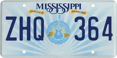 MS license plate ZHQ364