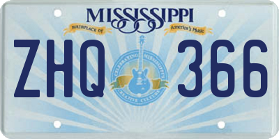 MS license plate ZHQ366