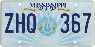 MS license plate ZHQ367
