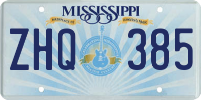 MS license plate ZHQ385