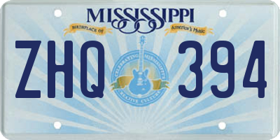 MS license plate ZHQ394