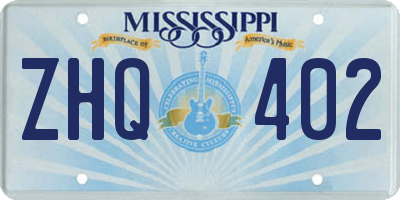 MS license plate ZHQ402