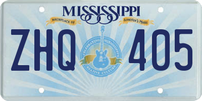 MS license plate ZHQ405