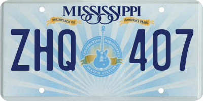 MS license plate ZHQ407