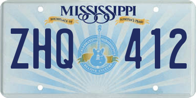 MS license plate ZHQ412