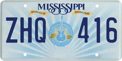 MS license plate ZHQ416