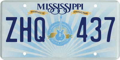 MS license plate ZHQ437