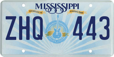 MS license plate ZHQ443