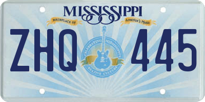 MS license plate ZHQ445