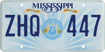 MS license plate ZHQ447
