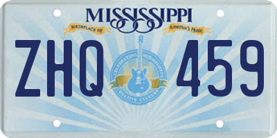 MS license plate ZHQ459