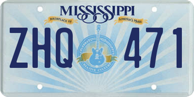 MS license plate ZHQ471