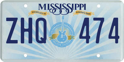 MS license plate ZHQ474