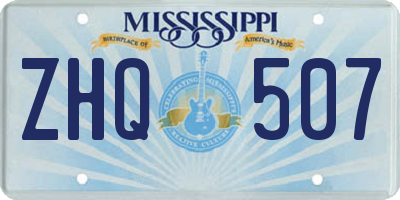 MS license plate ZHQ507