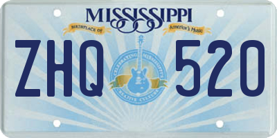 MS license plate ZHQ520