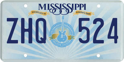 MS license plate ZHQ524