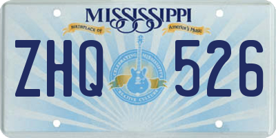MS license plate ZHQ526