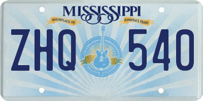 MS license plate ZHQ540