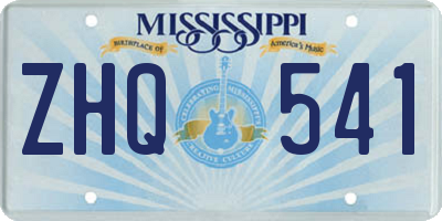 MS license plate ZHQ541