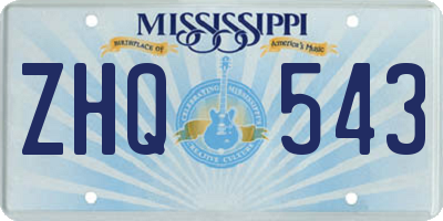 MS license plate ZHQ543
