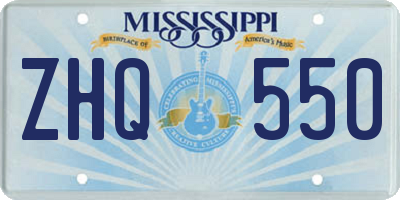 MS license plate ZHQ550